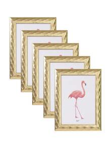 1pc Dual-Use Wavy Photo Frame (Includes Photo Paper, Random Photo Paper Delivery), Suitable For Home, Bedroom, Dining Room, Living Room - Can Be Hung On Wall Or Placed On Desk - Gold - View 17