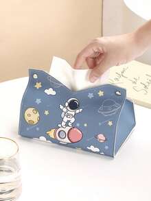 1pc Astronaut Shaped Tissue Box, Suitable For Nursery, Creative Waterproof Cute Luxury Astronaut Tissue Box, Home Tissue Paper Storage Box - Multicolor - View 4