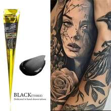 海娜纹身膏，棕黑色临时海娜纹身膏，半永久海娜纹身膏，防水身体海娜纹身膏 - 彩色 - 查看 6