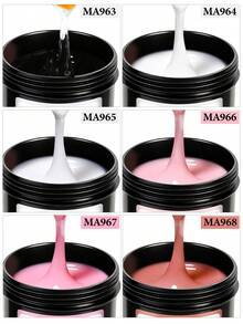 MEET ACROSS جل تمديد الأظافر الوردي 150 مل، جل بناء الأظافر المعالج بأشعة UV LED، فرنسي فن الأظافر جل UV LED شبه دائم، مستلزمات صالون الأظافر DIY للاستخدام المنزلي