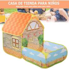 TECHVIDA Tienda de Campaña para Niños Plegable, Tienda de Campaña Plegable, Tienda de Campaña para Niños Interior, Tienda Plegable para Playa, Casa de Juegos para Niños y Niñas, con Patio y Jardín - 1 - Ver 6