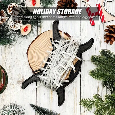 Dispositivo de almacenamiento de bombillas de Navidad, envoltura de cuerdas de bombillas, caja de almacenamiento de cables de luces de Navidad - Adecuado para luces de árbol, cables de extensión, estante de almacenamiento de luces de uso múltiple, mantenga sus decoraciones navideñas ordenadas