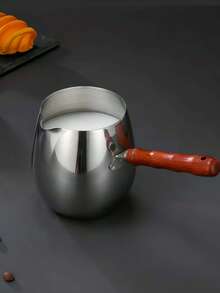 1 pieza Acero inoxidable 304 Taza para arte de latte,Diseño con mango de madera, herramientas para arte de latte, herramienta de pico puntiagudo para barista, accesorios de taza para flores de café y té con leche,espuma de leche - Usos: Año Nuevo, Día de Acción de Gracias, Navidad, artículos de cocina Rama, uso en fiestas, comedor familiar, suministros de cafetería de alta gama, regalo especial, uso en la barra del bar - Plateado - Ver 4