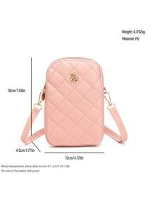 Neue modische minimalistische Damen Rhombus Muster Umhängetasche, kleine quadratische Geldbörse, lässige Pendler Umhängetasche für Outdoor-Einkäufe - Verschiedenfarbig - Übersicht 7