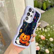 Halloween Black Cat Pumpkin Ghost  17 Pro Max Case Lightweight Shock-Resistant Anti-Yellowing Compatible with  16 15 Plus 14 13 12 XR XS X
