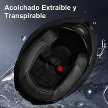 CASALIVA Casco Abatible Mica Para Moto Motocicleta Deportivo Dot Azul Oscuro Monocolor M - L - Ver 7