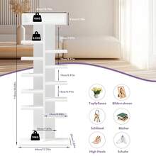 OYAJIA Vertikales Schuhregal, Schuhregale, Schuhturm für Kleine Räume, Freistehend, Verstellbar, Platzsparend, 13-stöckige Schuhschrank, 114 x 45 x 20 cm DIY-Lagerregal, Weiß