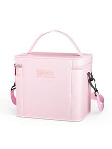 Duża, izolowana torba na lunch z paskiem na ramię – wielokrotnego użytku, wodoodporna, termiczna torba termiczna dla kobiet i dorosłych, szczelny termiczny lunchbox bento z grubą aluminiową wyściółką, idealny do pracy, szkoły, biura, podróży, na piknik i kemping