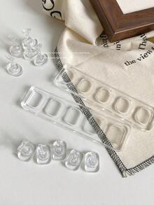 Suministros de decoración de uñas - Soporte de práctica de uñas transparente, Soporte de práctica de esmalte de uñas acrílico y gel, Accesorios de fotografía para arte de uñas, Materiales y accesorios de arte de uñas para uso personal, en salón y DIY