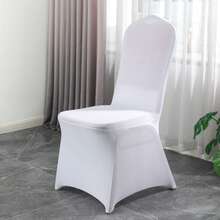GCCSJ Premium Spandex Chair Covers,50/100/150-Pack Premium White & Ivory Stretch Spandex Chair Covers - Universal Elastic Slipcovers For Folding/Banquet/Dining Chairs, Wrinkle-Resistant Washable Wedding Chair Covers, Easy-Install Event Chair Covers For Parties, Christmas/Halloween & Family Celebrations, Top-Rated Seat Protectors For Caterers & Event Planners (3 Pack Sizes) - White - View 13