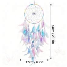 Boho Feather Dream Catcher Colorful Beaded Hanging Decor For Wall Bedroom Living Room Home - Multicolor - View 7
