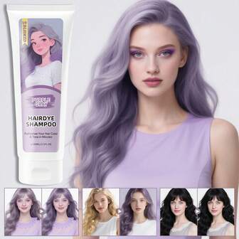 100ml 紫灰色染发剂，染发洗发水，染发剂，锁色护发，天然植物成分，温和无刺激，适合所有发质，很棒的礼物，使用方便，圣诞节和万圣节必备
