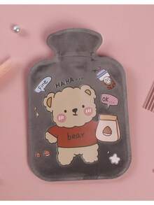 1 pieza Mini bolsa de agua caliente portátil de peluche artificial con diseño de dibujos animados, hecha de material de PVC, sin necesidad de baterías, ideal para uso diario, disponible en varios colores, regalo perfecto para el Día de San Valentín