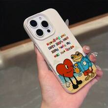 Funda de Teléfono Divertida de Rana y Conejo de Playa con Diseño de Amor, Cubierta Trasera Suave y Antigolpes para iPhone 17, 16e, 16, 15, 14, 13, 12, 11 Pro Max Air X XR XSMAX 8, 7 Plus - Regalo Perfecto para Parejas, Estética Juguetona, Diseño Impreso con UV, Esenciales Diarios,Estética Adorable - Color mezclado 1 - Ver 3