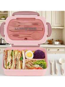 Thermal Food Container Set - 5-Tier Stackable Lunch Kit - 粉色 - 查看 3