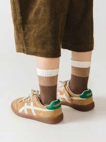 5 pares de calcetines gruesos de lana merina con rayas para niños, otoño/invierno - Multicolor - Ver 6