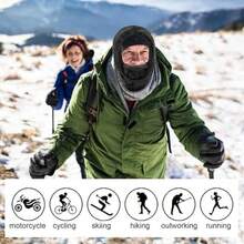 Genérico Sherpa Hood - Balaclava Ski Mask Adjustable Windproof Warm Hood Cover Hat for Winter Fuzzy Ski Mask for Women and Men - Beis - Ver 4