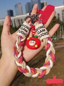 2026新年手机挂绳，1套金色编织腕带，手机挂绳腕带，短款编织绳，女士户外防坠绳，旅行攀岩绳，结实耐用礼品垫，多功能户外手持挂绳，防丢防盗手机壳挂件，含礼品垫