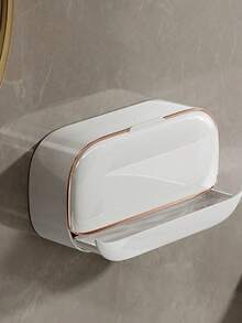 Luksusowy, ścienny uchwyt na mydło z pokrywką, wysokiej jakości uchwyt na mydło z odpływem, wodoodporny uchwyt na mydło ABS, odpowiedni do łazienki, prysznica, w podróży, prosty uchwyt na mydło, przybory toaletowe, akcesoria łazienkowe, stojak do przechowywania w łazience.