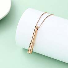 nuevo-2025Yinplsmemory - Collar de urna de barra cilíndrica para cenizas, collar personalizado de cenizas, collar de recuerdo de un ser querido - Oro rosa - Ver 4