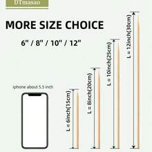 20/50/100/200pcs Bamboo Skewers, Barbecue Forks, For Craft Flower Making, Meat Kebabs, Fruit Picks, Grilling Accessories, Kitchen Tools, Non-Crack, Non-, Suitable For Outdoor BBQ, Camping, Party Events, Christmas Decoration