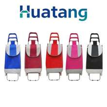 Carrito de compras plegable con 2 ruedas carrito de compras con bolsa desmontable carrito de compras con ruedas grande liviano utilitario carrito de compras diagonal carrito de compras portátil - Multicolor - Ver 1