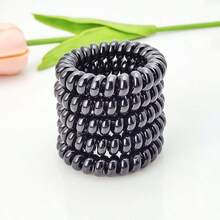 Fashionable New Jelly Black Spiral Hair Ties, Minimalist Elegant Hair Scrunchies, Ponytail Holders ,Hair Elastics ,Hair Rubber Bands ,Hair Rope - Multicolor - View 2