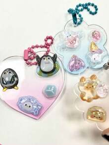 1PC Creative 3D PVC Cartoon Animal Glitter Crystal Sticker Fun Relief DIY Diary Cup Decoration Diamond Sticker Cute Sticker Mini Cartoon CCd Phone Case Decoration Scrapbooking Stationery Stickers Aesthetic Art - Multicolor - View 5