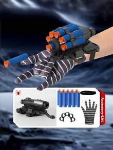 1PC Spider Hero Web Shooter Glove Launcher Soft Darts Suction Cup Role Play Toy Gift Party Favor Red Blue