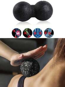 1 个花生按摩球，用于缓解疲劳和紧张 - 双长柄球，用于触发点疗法、深层肌肉放松和指压按摩、筋膜按摩球、高密度轻量级运动、肌肉放松、瑜伽、健身器材、运动器材、普拉提器材、瑜伽配件、家庭健身房配件 - 均碼 - 查看 6