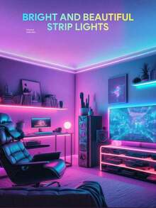 RGB LED燈條，可變色LED燈帶，配備44鍵紅外線遙控器，室內燈串，適用於臥室、客廳、家庭、派對、婚禮裝飾、聖誕裝飾 - 多色光 - 查看 6