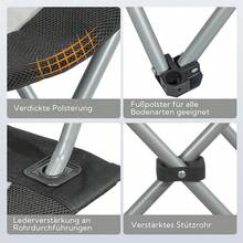 Homecall Campingstuhl Faltbar 150kg Belastbar Campingstuhl Hochlehner 108cm mit Lendenwirbelstütze, Gepolstert Klappstuhl Camping Stuhl Angelstuhl Faltbar für Garten Picknick
