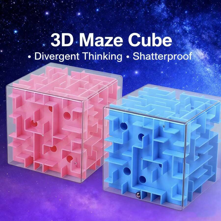 Jucărie puzzle 3D transparentă cu labirint - Jucărie durabilă cu bilă rulantă, dezvoltă inteligența, îmbunătățește gândirea, antrenează concentrarea, ameliorează stresul - Multicolor - Vizualizare 1