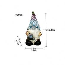 1 pieza de gnomos iluminados para exteriores, decoraciones de jardín, diseño floral, figuras de enanos pequeños de resina para escritorio, patio, jardín, adecuado para decoración navideña en interiores del hogar, se pueden usar para actividades de fiestas escolares, se deben seleccionar los regalos - oro - Ver 7