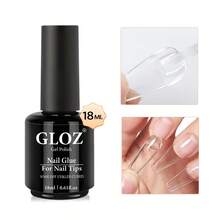 GLOZ 18ML Nail Glue Nail Bond Brush In Nail Glue For Press On Nails Nail Tips & Fake Nails Super Strong Nail Glue For Nail Tips Long Lasting Acrylic Nails Gel Glue