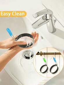 5/2/1 煎蛋圈，带防烫折叠手柄的煎蛋圈，圆形、五角星形、花朵形、心形煎蛋圈，不粘煎蛋圈，适用于家庭厨房烹饪鸡蛋煎炸早餐迷你汉堡，厨房用品，厨房小工具 - 彩色 - 查看 2