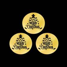 3 Pieces Merry Christmas Acrylic Cupcake Toppers Acrylic Mirror Disc Xmas Cupcake Decorations For Christmas New Year Party Supplies (Gold & Silver)