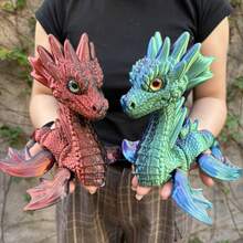 1 件 3D 打印龙雕像，具有逼真眼睛和可移动关节的家居装饰，圣诞礼物，适合任何场合，生日礼物，3D 打印小雕像 - 彩色 - 查看 4
