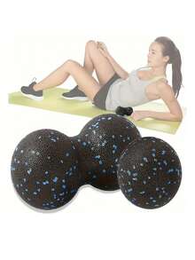 1 个花生按摩球，用于缓解疲劳和紧张 - 双长柄球，用于触发点疗法、深层肌肉放松和指压按摩、筋膜按摩球、高密度轻量级运动、肌肉放松、瑜伽、健身器材、运动器材、普拉提器材、瑜伽配件、家庭健身房配件 - 均碼 - 查看 9