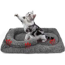 Tapete de cama para gatos autocalentable con almohada en forma de U, 22 x 18 pulgadas, suave y gruesa camaérmica para gatos, almohadilla de retención de calor lavable aáquina para - 1 - Ver 7