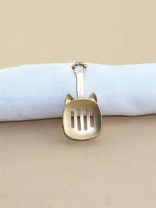 1pc Minimalist Hip-Hop Style Matte Gold Cat Brooch Pin, Everyday Wear