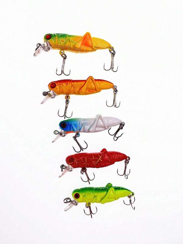 1pc 5cm/4g Bionic Hard Bait Grasshopper Locust Lure, Suitable For Grass Carp, Crucian Carp, Bass, Versatile For Freshwater Fishing