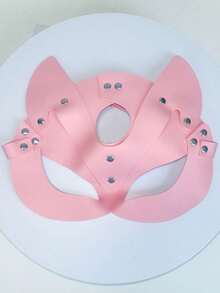 2pcs/1pc Women Cat Face Mask Set, Sexy & Playful, Adjustable, Suitable For Daily Wear, Halloween, Christmas Party And Other Occasions - Baby Pink - View 8