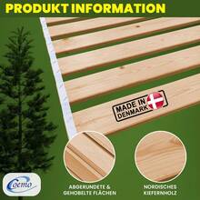 Rollrost 140x200 - 21 Leisten - starker Lattenrost aus Massivholz - belastbar bis 250 kg - Rolllattenrost für Einzelbett oder Doppelbetten