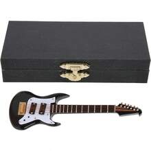 TendenciaFocket Guitarra en Miniatura de con Soporte y Estuche, Mini Instrumento Musical 3 en 1, Modelo de Casa de Muñecas en Miniatura, de Cumpleaños para Accesorios de Decoración de Casa deCalidad premium - 1 - Ver 7