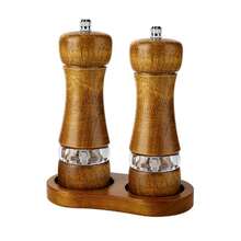 1pc/2pcs/3pcs Outdoor BBQ Freshly Ground Sea Salt Grinder, Crossborder Solid Wood Pepper Mill, Acrylic Pepper Grinder For Home Use - Multicolor - View 11