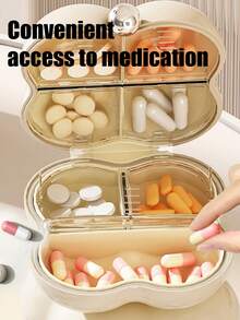 1pc 7-Day Portable Pill Case, Compartment Design, Non-Mixing, Large Capacity Portable Moisture-Proof Pill Storage Box - Multicolor - View 5