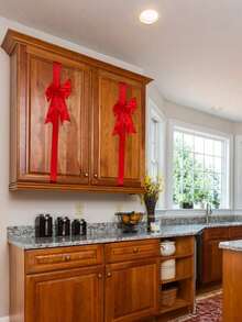 2 Pcs Red Christmas Cabinet Ribbons Bows Large Red Bow Christmas Door Kitchen Cabinet Ribbon Bows Locker For Xmas Holidays Party Decorations Supplies - Red - View 9
