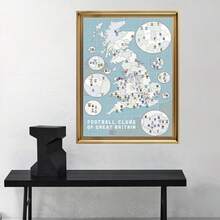 UK Soccer Clubs Map Poster - Frameless Canvas Wall Art For Home, Office, And Cafe Decor - Perfect Gift For Football Fans, Perfect For Room Decor - Multicolor - View 1