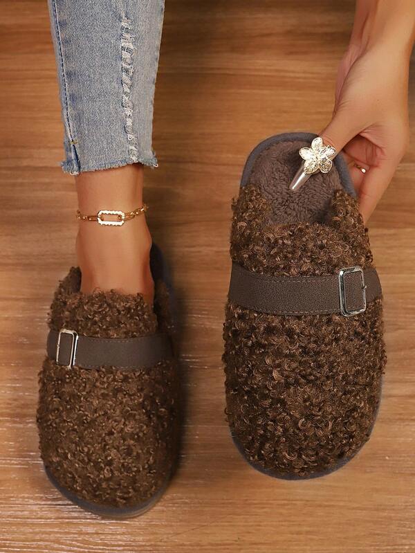 Pantuflas largas de peluche para mujer - Zapatillas de casa esponjosas y peludas, ultra suaves y cómodas como una nube, sin suela, con forro de felpa cálido para deslizarse en invierno